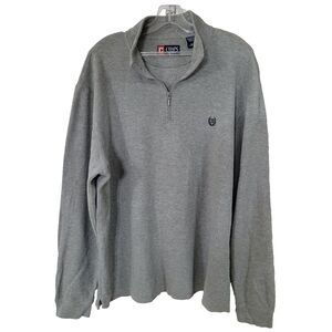 Vtg Chaps Ralph Lauren Sweater Mens XL Gray Pullover Preppy 1/4 Zip 90s …